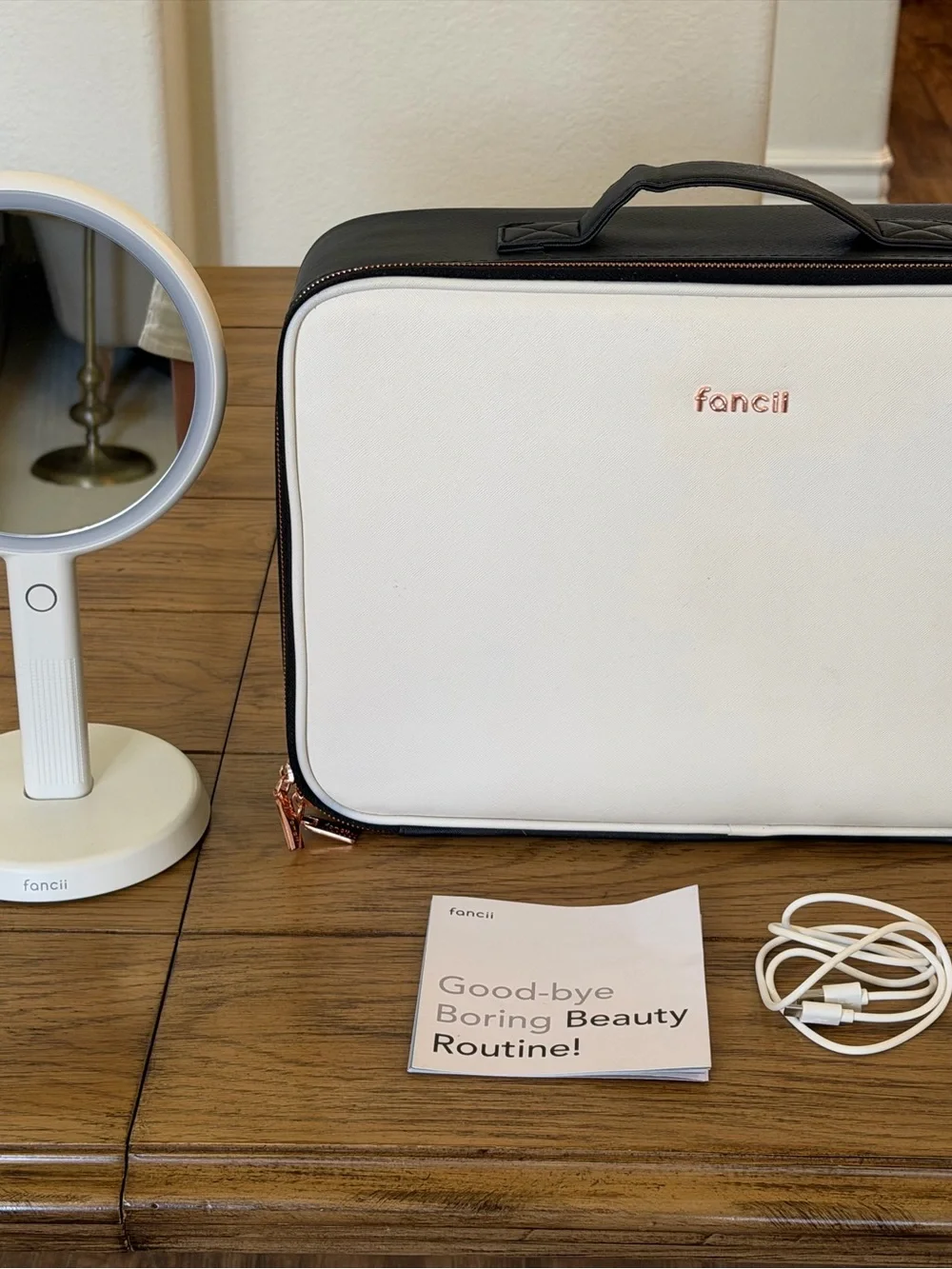 Fancii Nordstrom makeup travel case & LED mirror- $145 new- like new